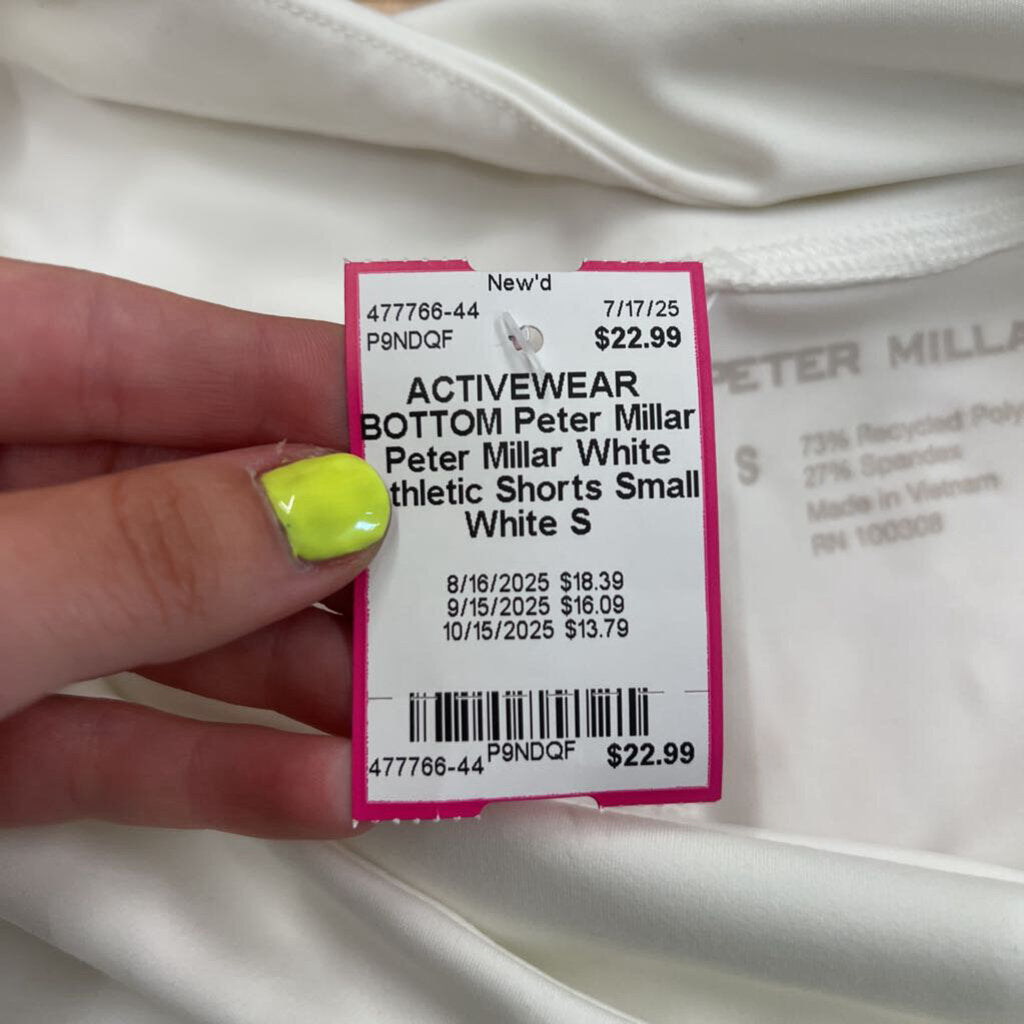 Peter Millar White Athletic Shorts Small