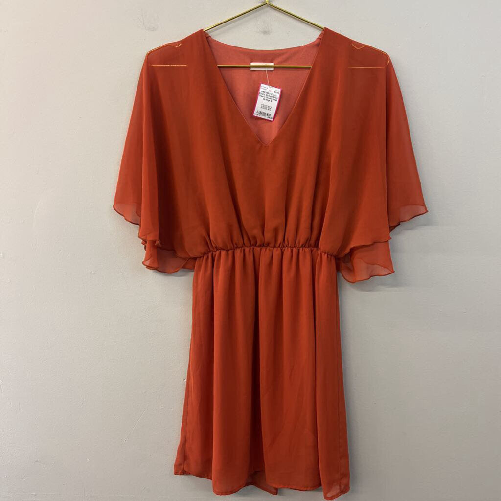 Everly Orange Short Sleeve Dress Small