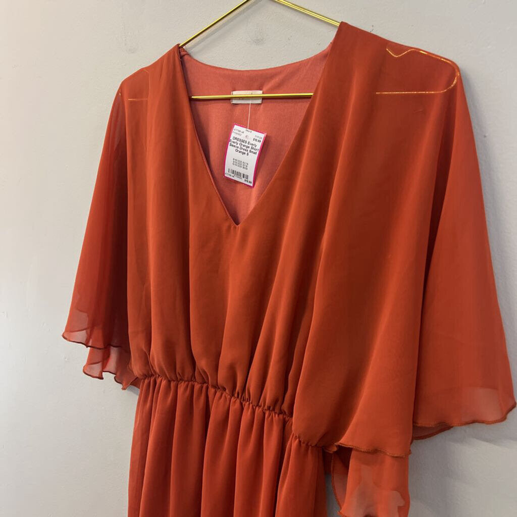 Everly Orange Short Sleeve Dress Small