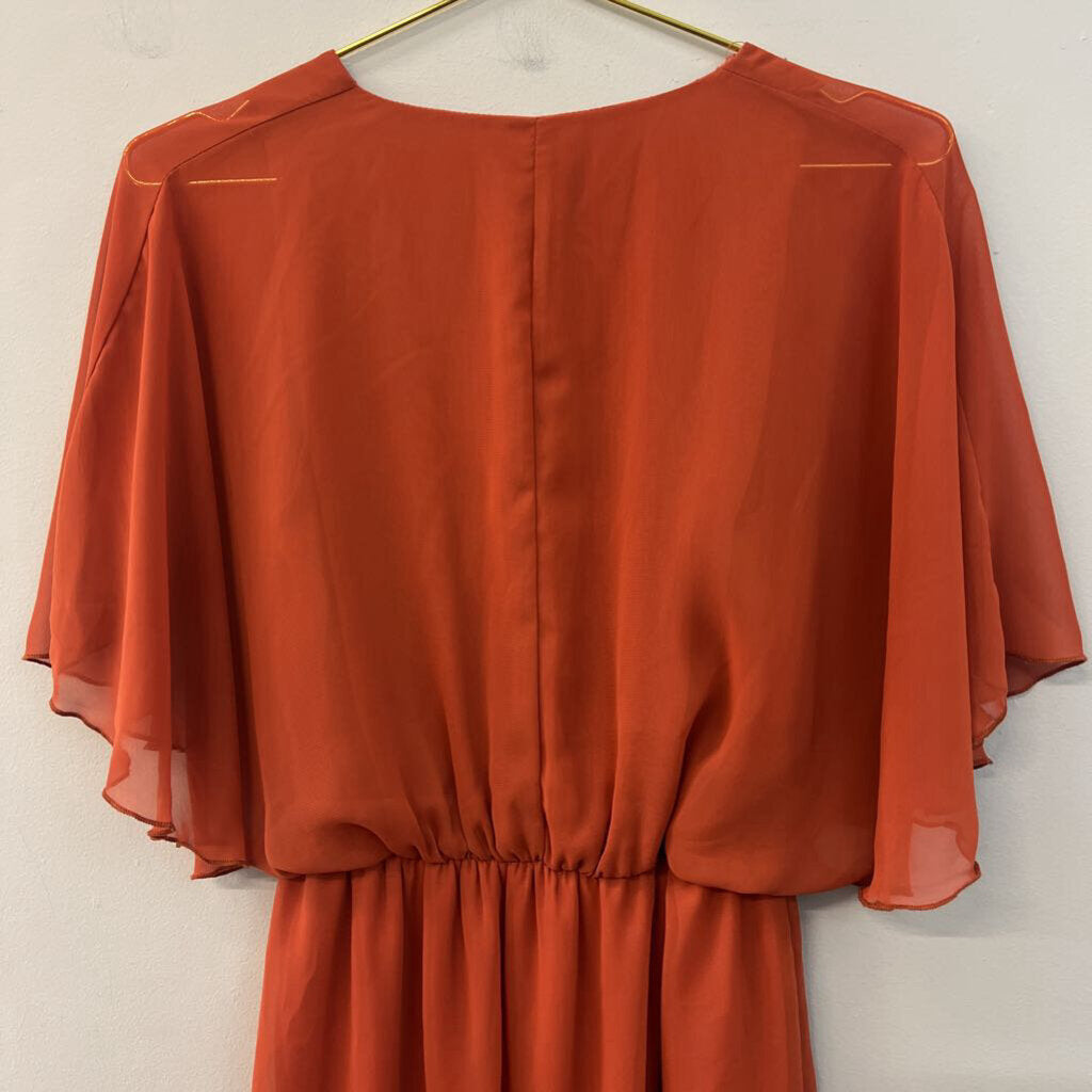 Everly Orange Short Sleeve Dress Small