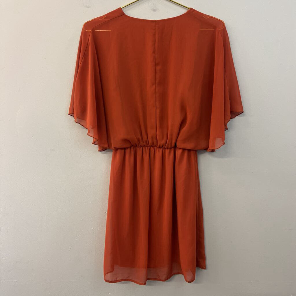 Everly Orange Short Sleeve Dress Small