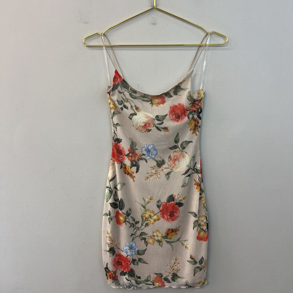 Polly and Esther Brown/ Multi Flower Print Dress Small