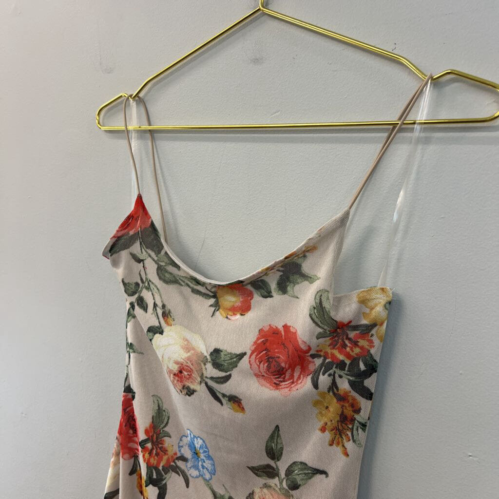 Polly and Esther Brown/ Multi Flower Print Dress Small
