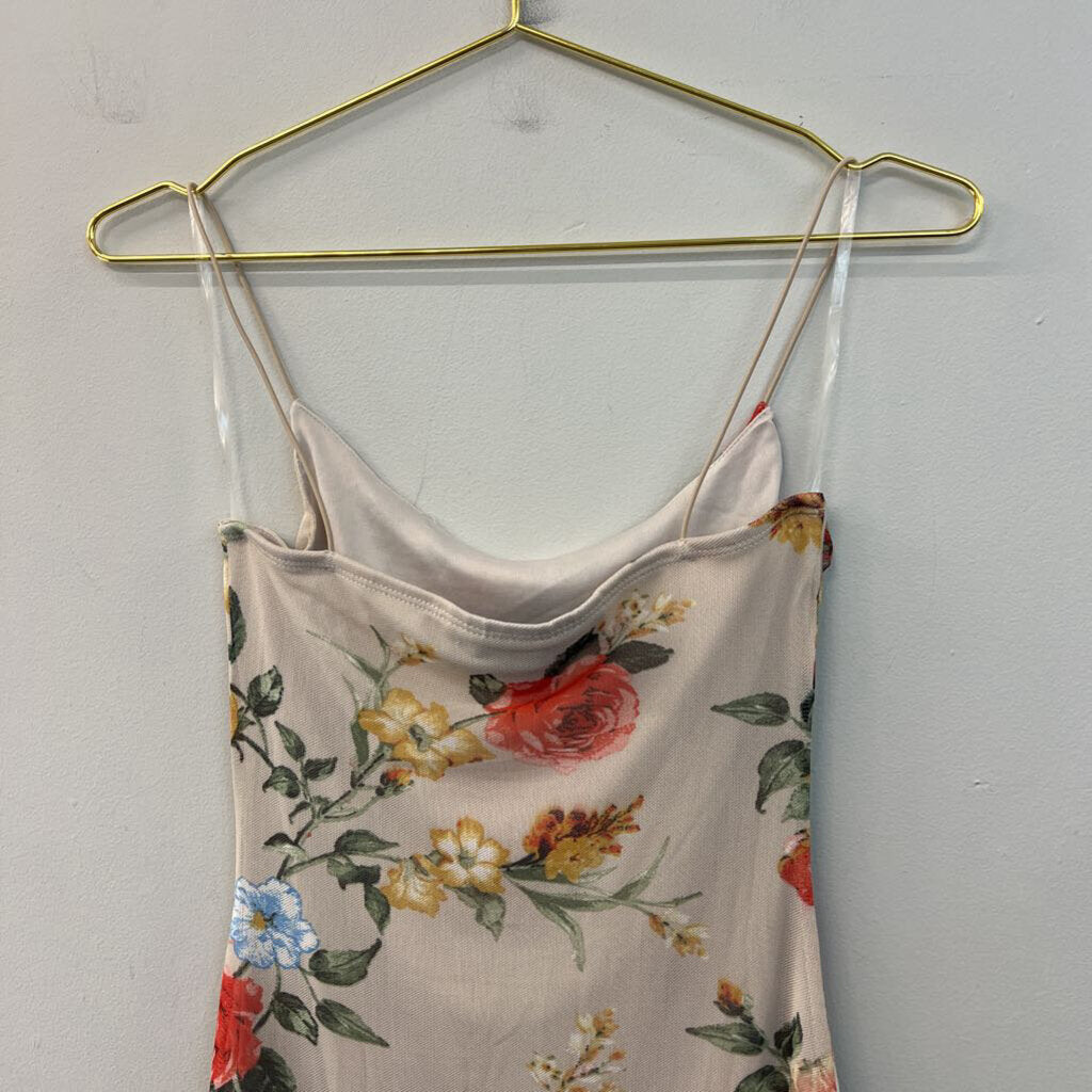 Polly and Esther Brown/ Multi Flower Print Dress Small