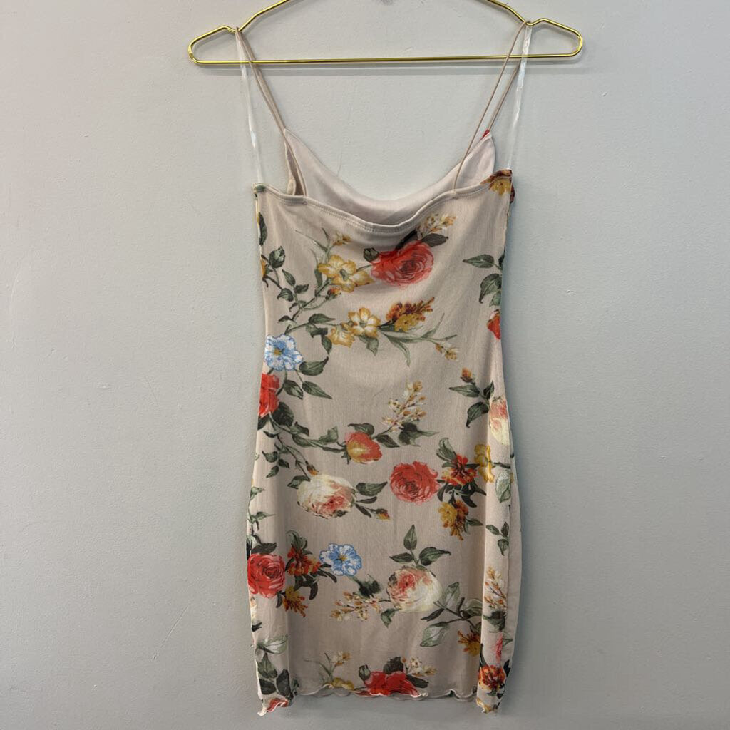 Polly and Esther Brown/ Multi Flower Print Dress Small