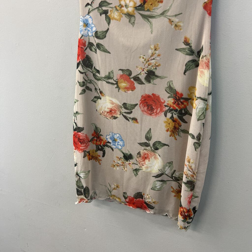 Polly and Esther Brown/ Multi Flower Print Dress Small