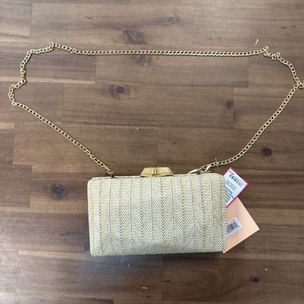 Rachel Zoe Natural Straw Woven Clutch Purse