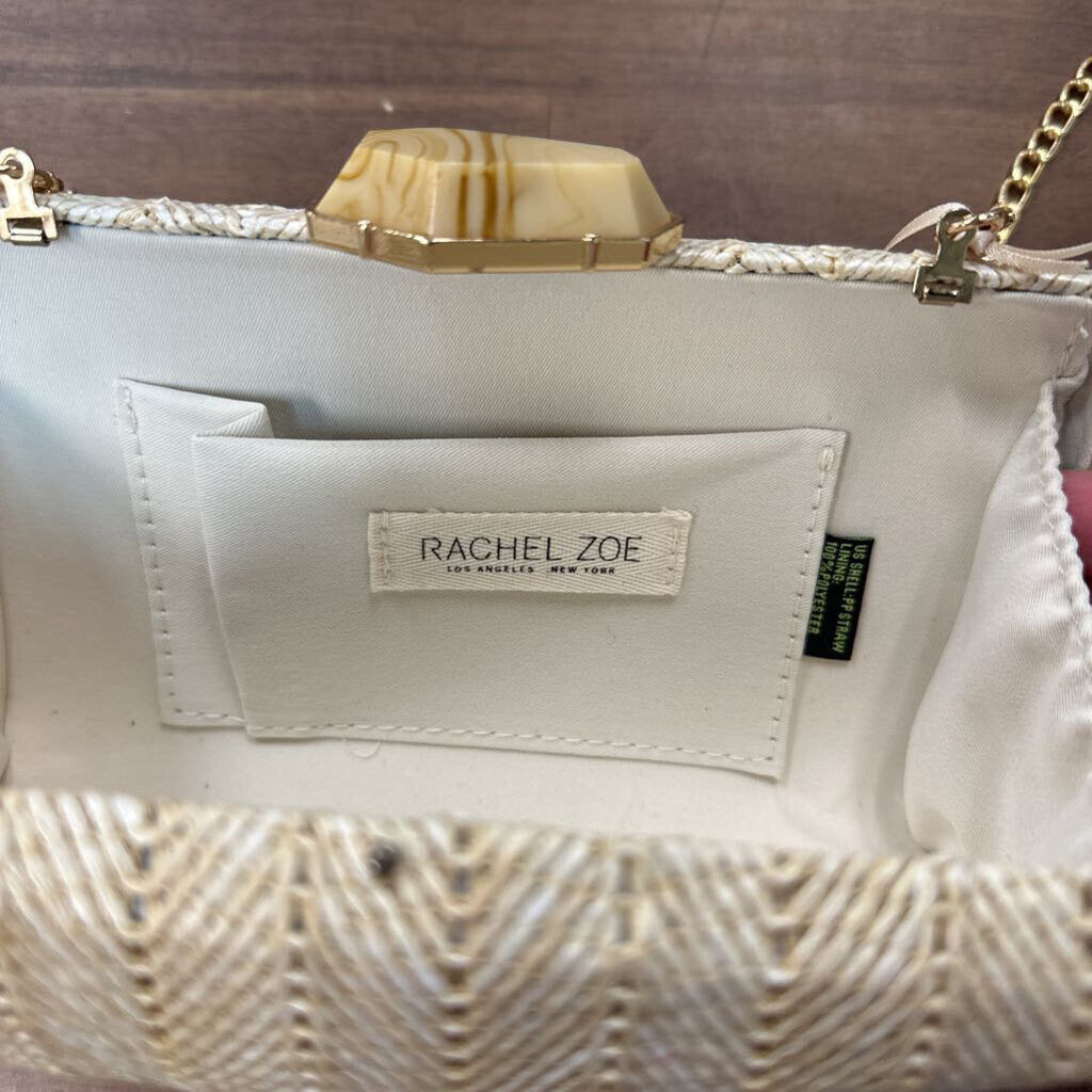 Rachel Zoe Natural Straw Woven Clutch Purse