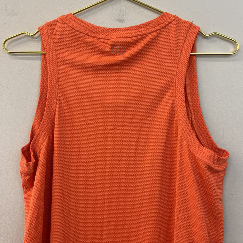 Calia Orange Textured Athletic Tank Top Large