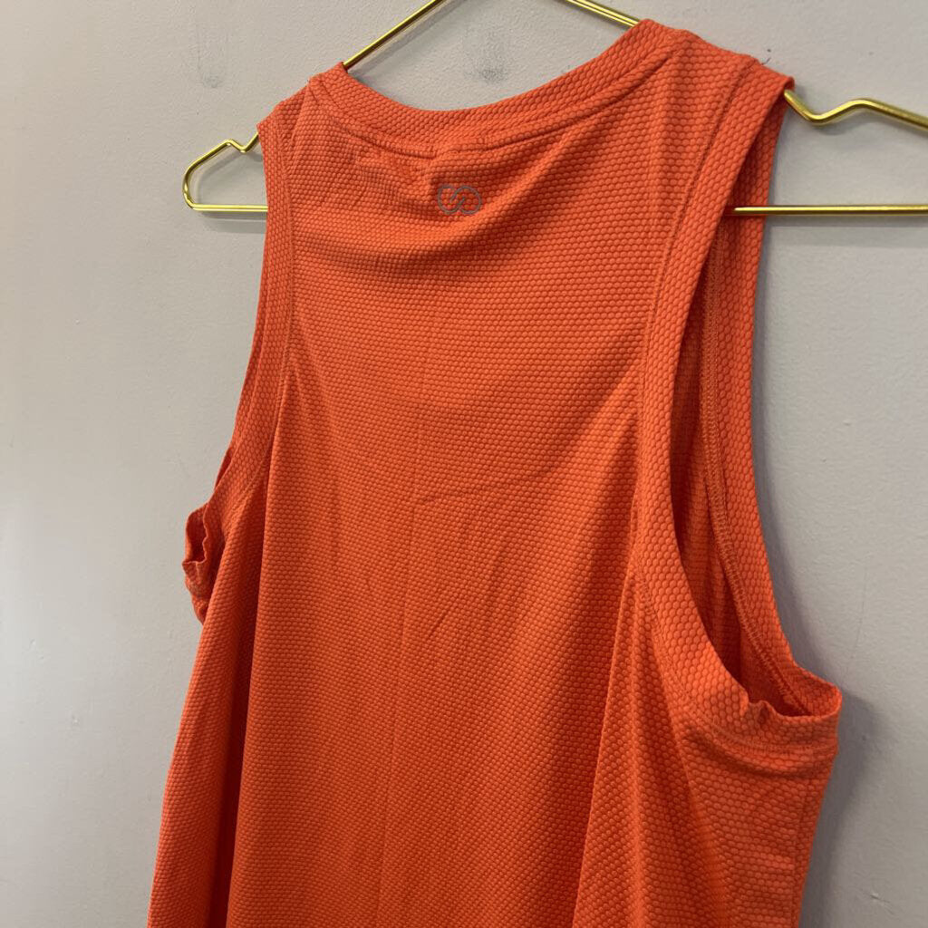 Calia Orange Textured Athletic Tank Top Large