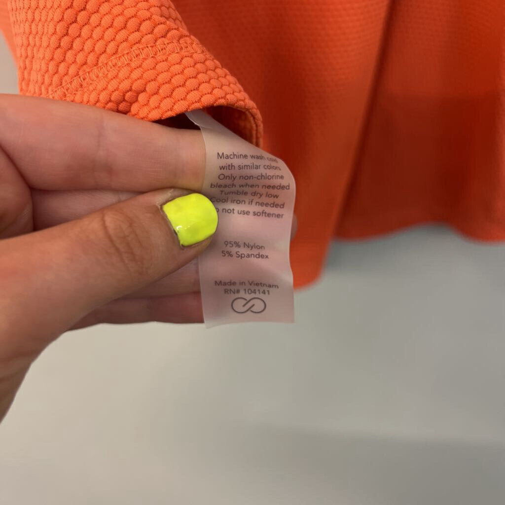 Calia Orange Textured Athletic Tank Top Large