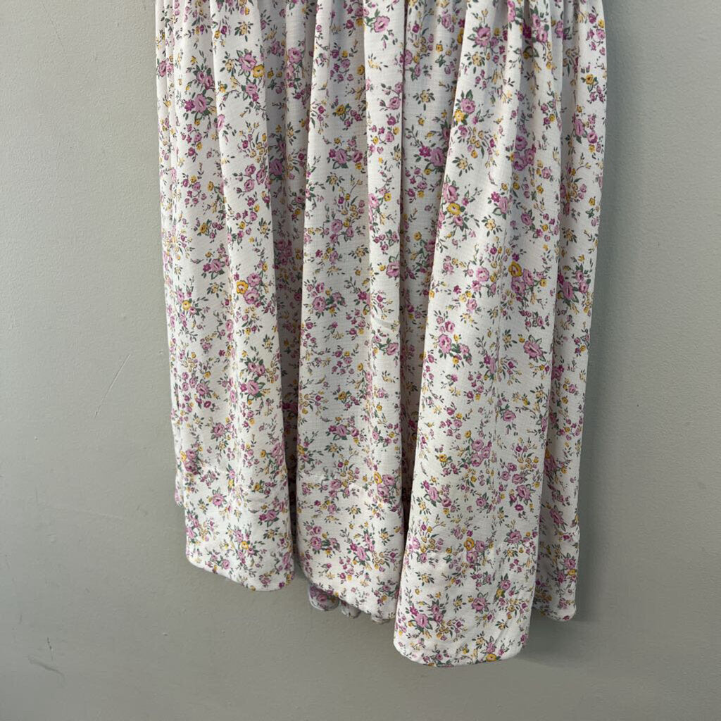 Altar'd State White/ Multi Flower Print Tie Back Dress Large