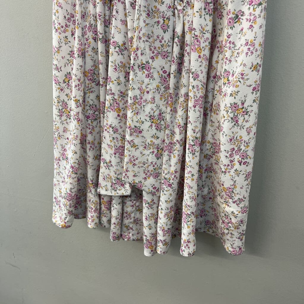 Altar'd State White/ Multi Flower Print Tie Back Dress Large