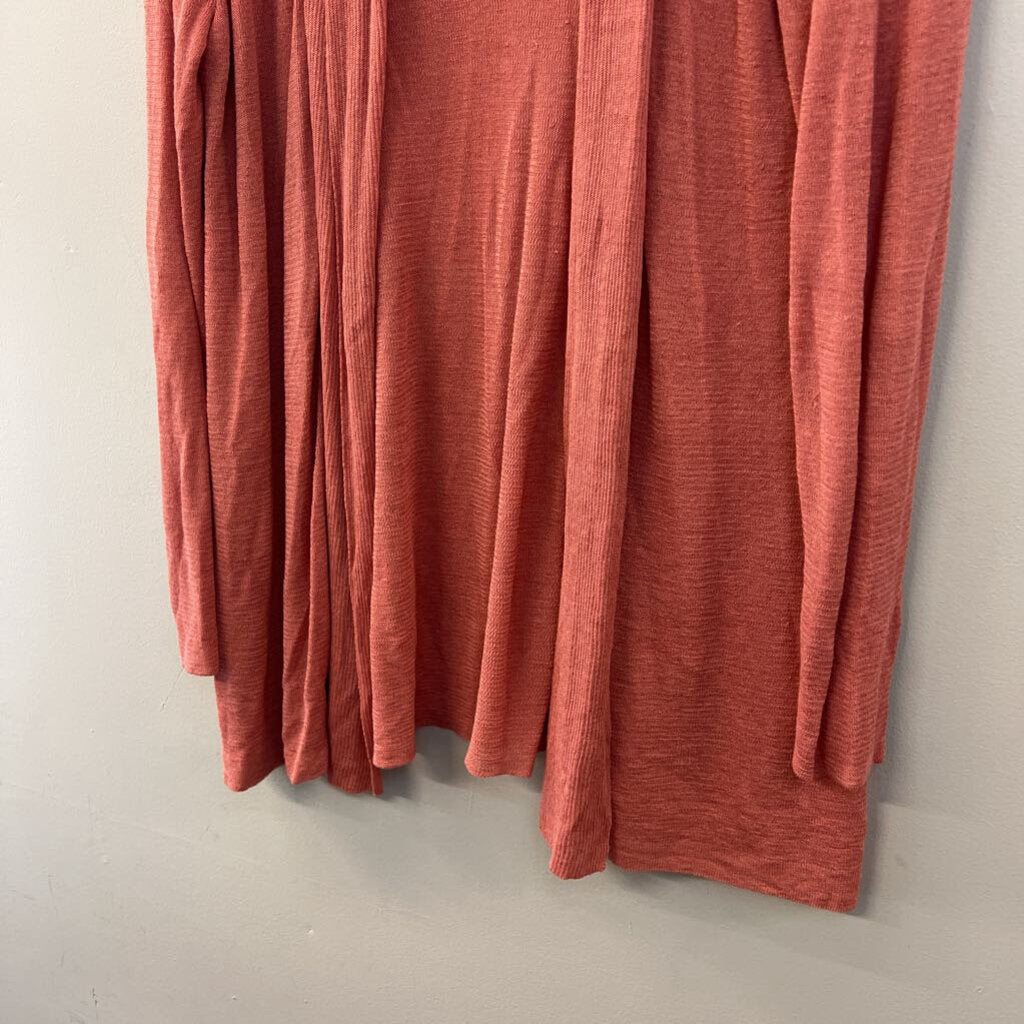 Eileen Fisher Pink Knit Open Front Cardigan Large