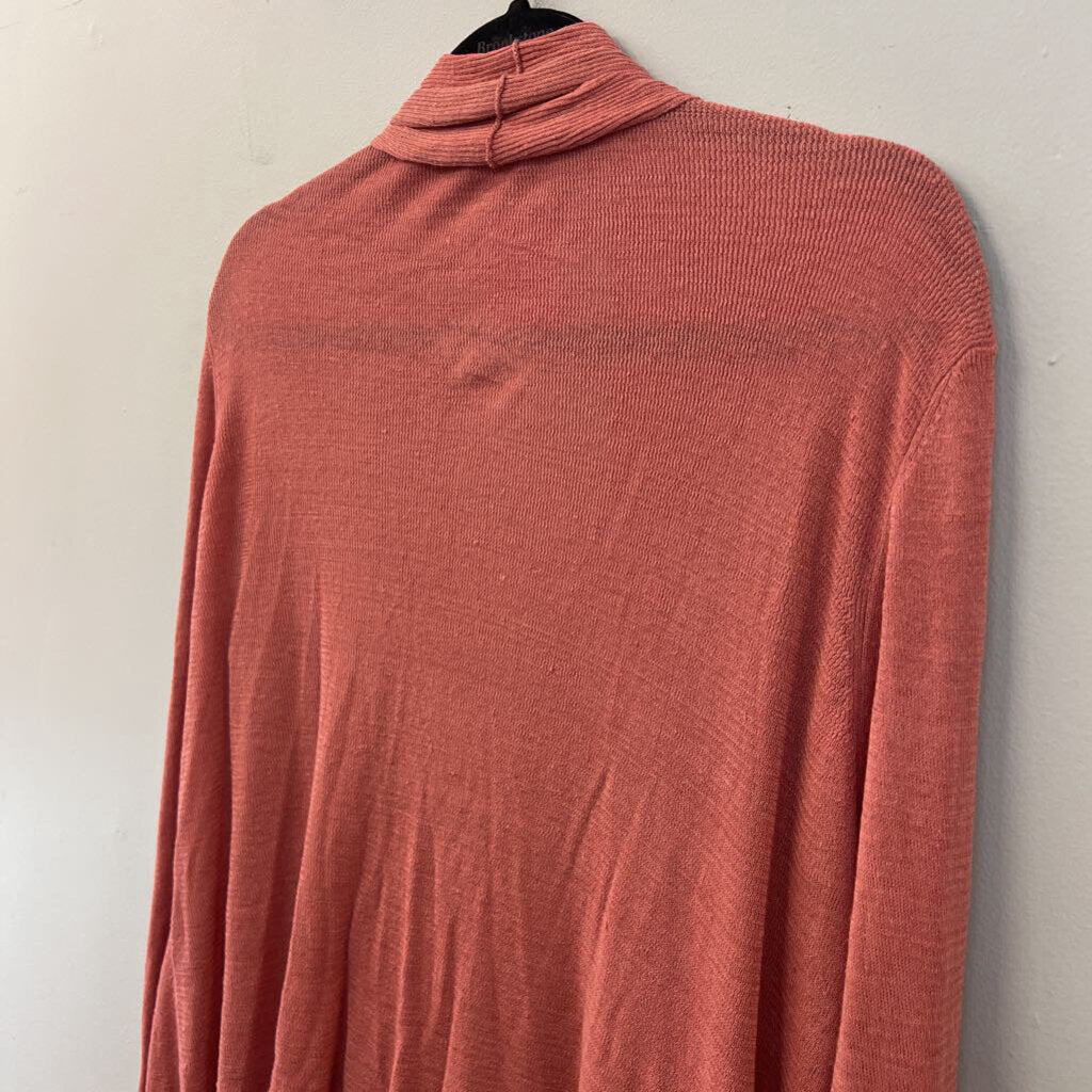 Eileen Fisher Pink Knit Open Front Cardigan Large