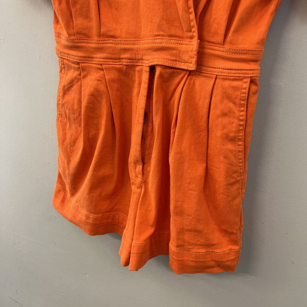 Talulah Orange Denim Short Sleeve Romper Medium
