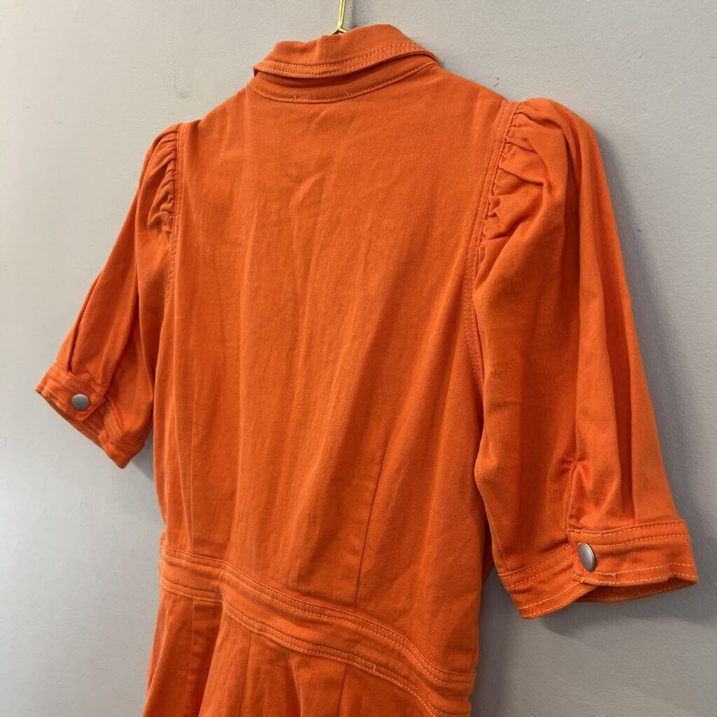 Talulah Orange Denim Short Sleeve Romper Medium