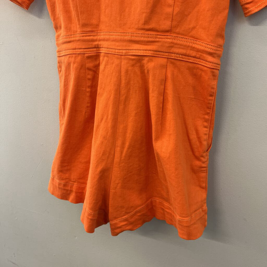 Talulah Orange Denim Short Sleeve Romper Medium