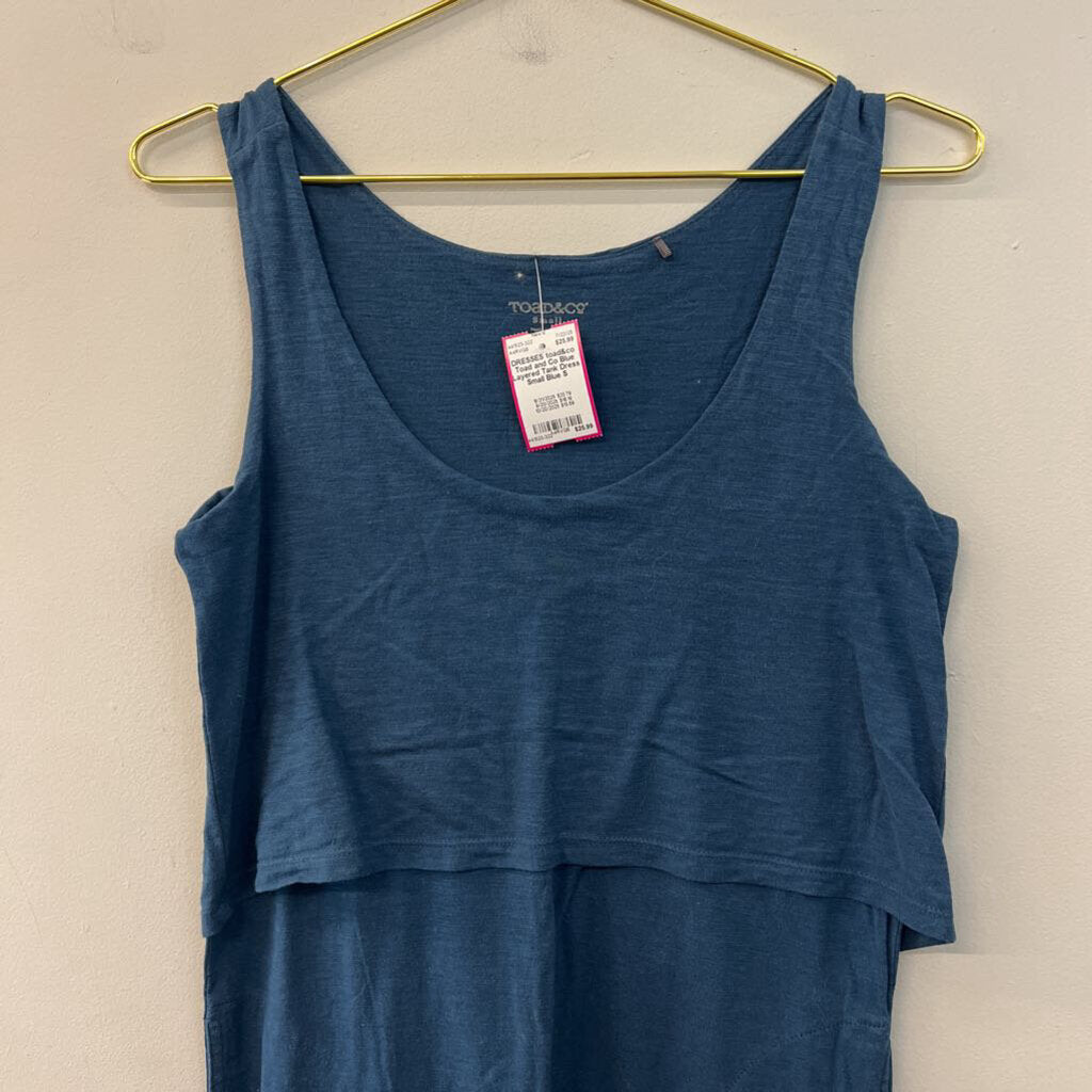 Toad and Co Blue Layered Tank Dress Small