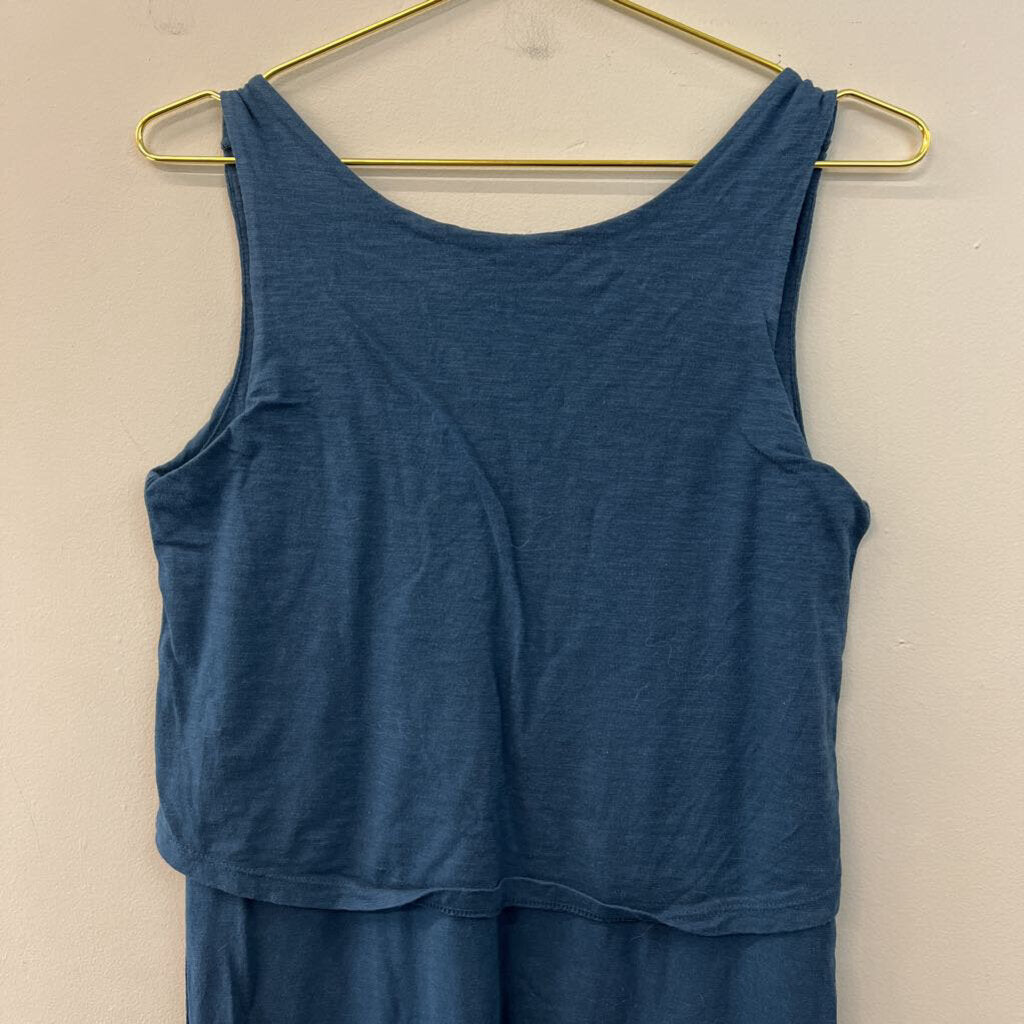Toad and Co Blue Layered Tank Dress Small