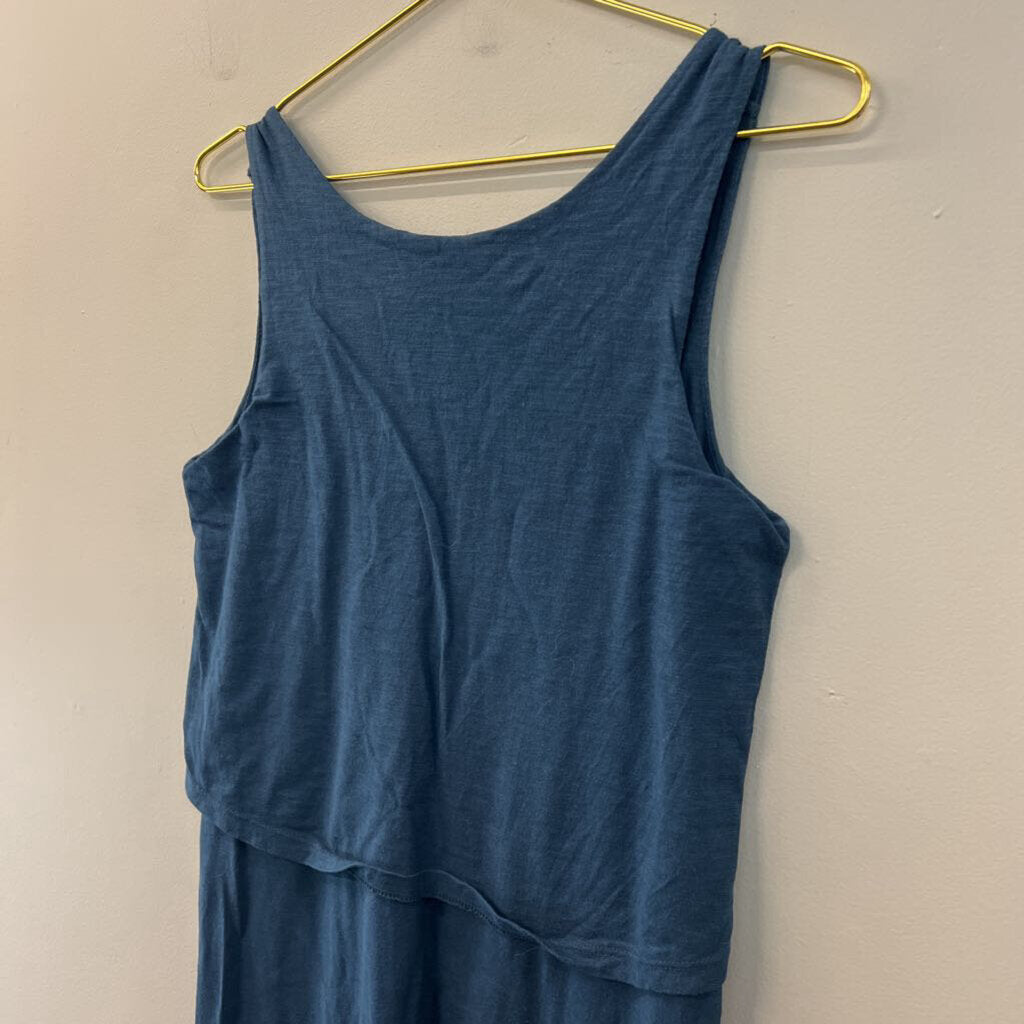 Toad and Co Blue Layered Tank Dress Small