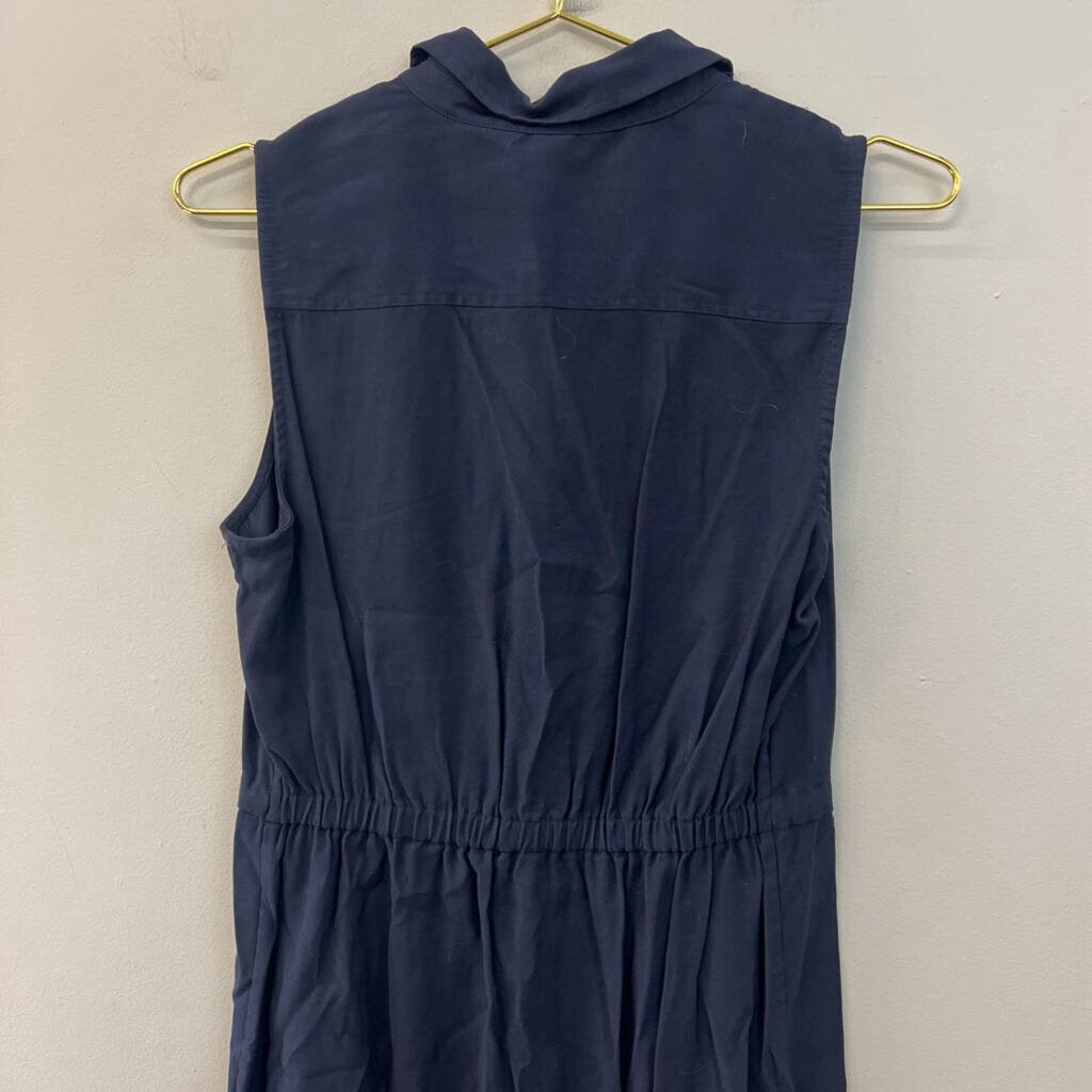 H&M Navy Button Down Tank Dress 6