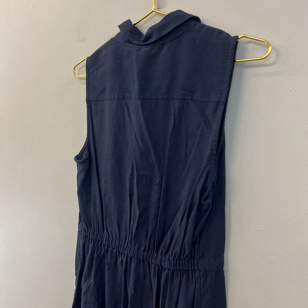 H&M Navy Button Down Tank Dress 6