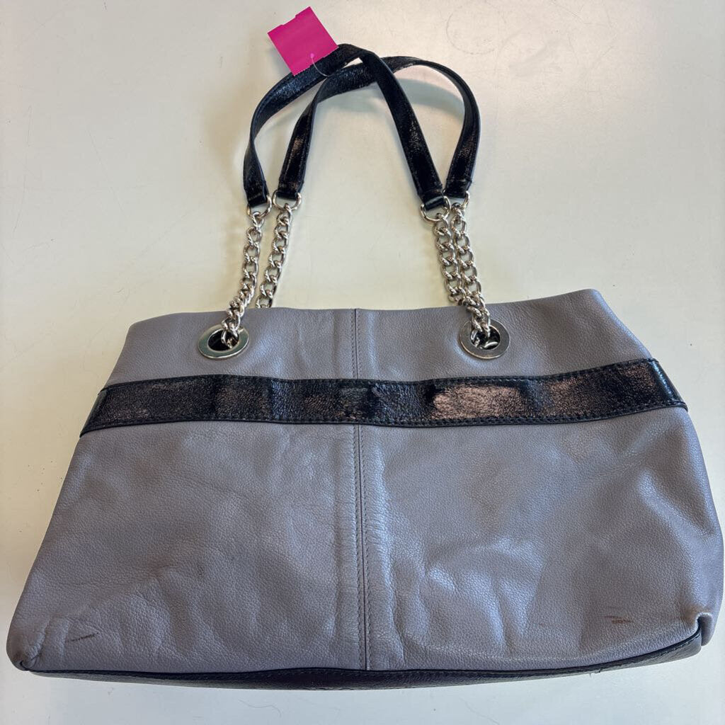 Kate Spade Grey/ Black Leather Bow Purse
