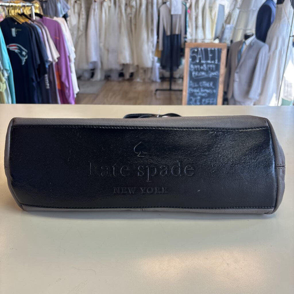 Kate Spade Grey/ Black Leather Bow Purse