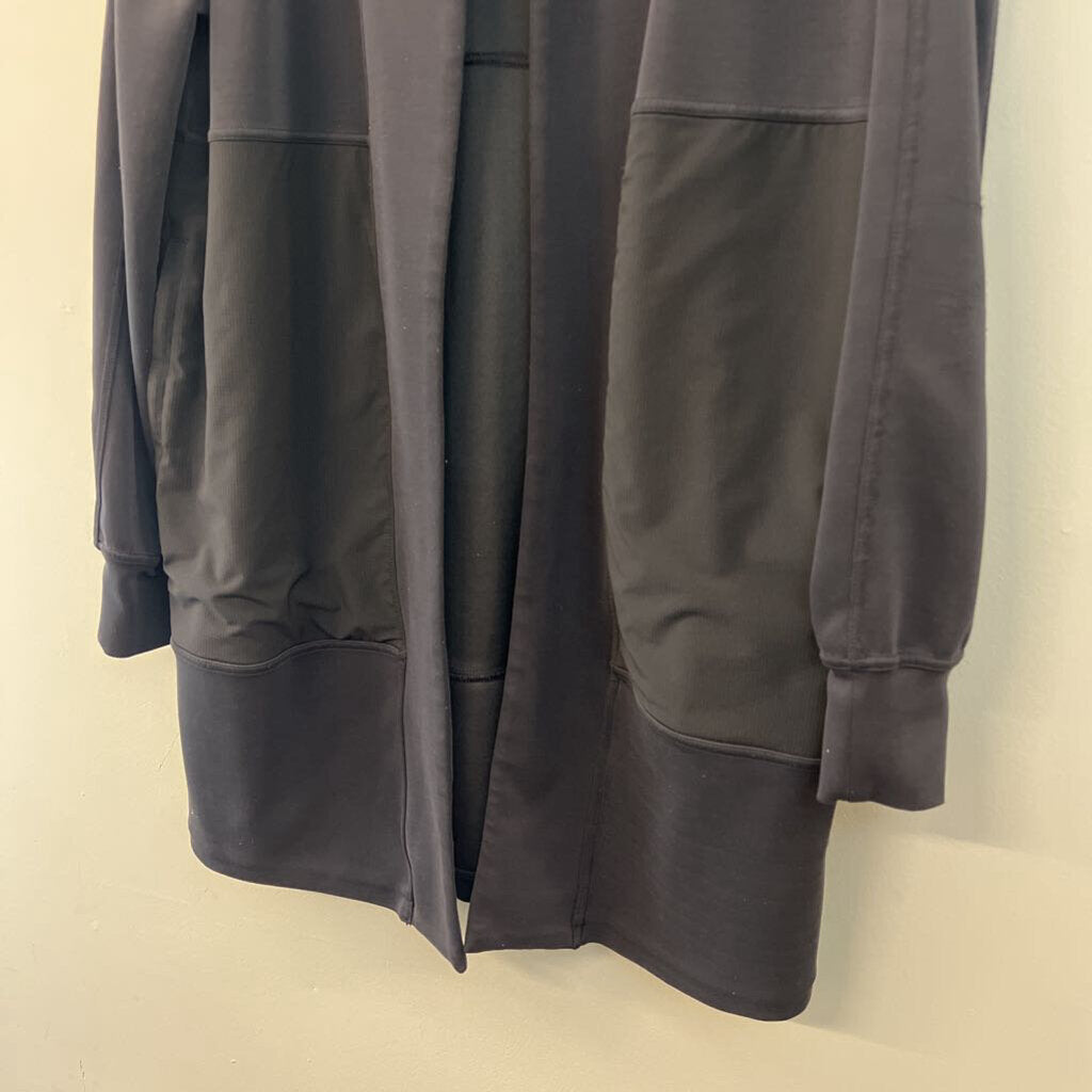 FLX Black Long Sleeve Long Open Front Athletic Jacket Extra Small
