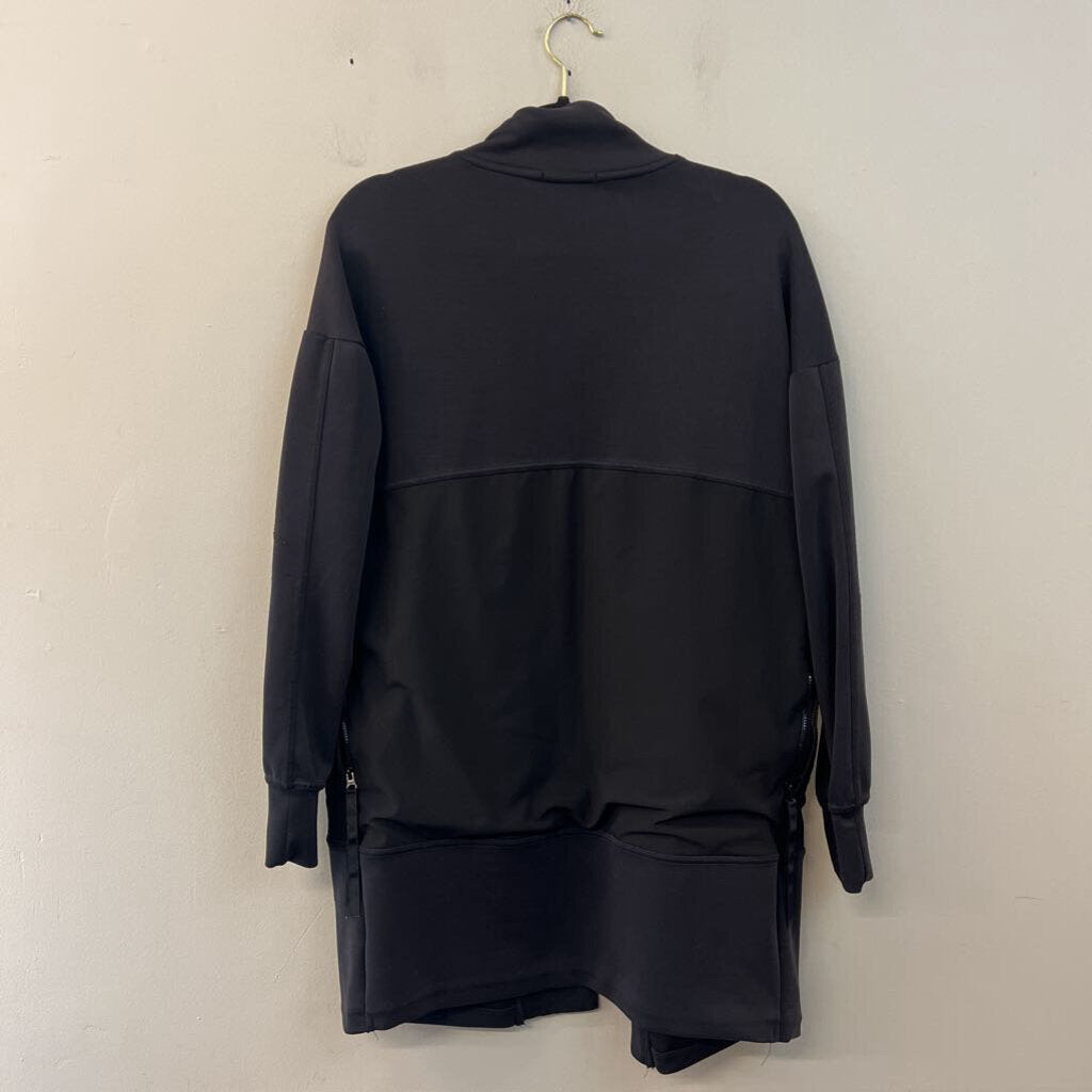 FLX Black Long Sleeve Long Open Front Athletic Jacket Extra Small
