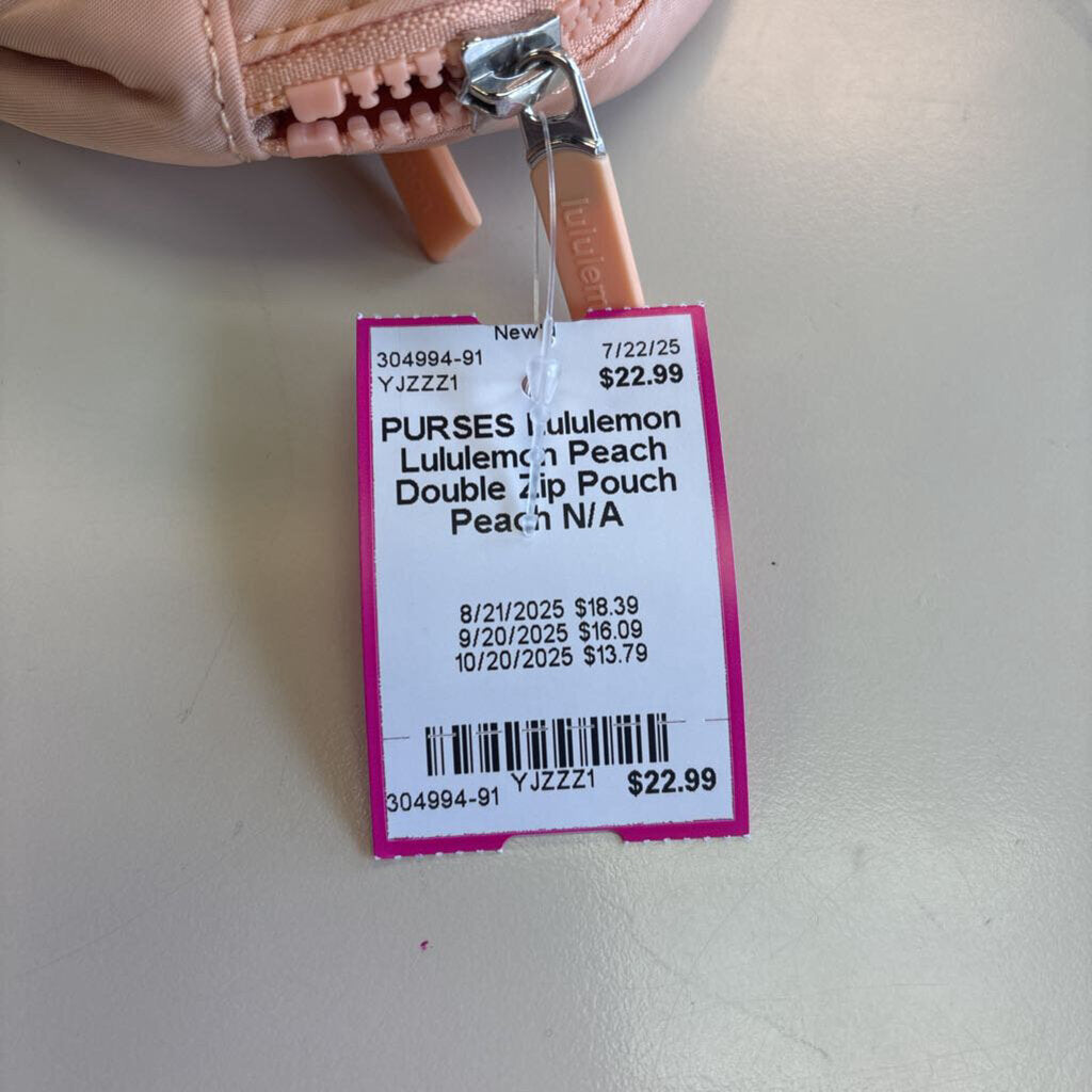 Lululemon Peach Double Zip Pouch