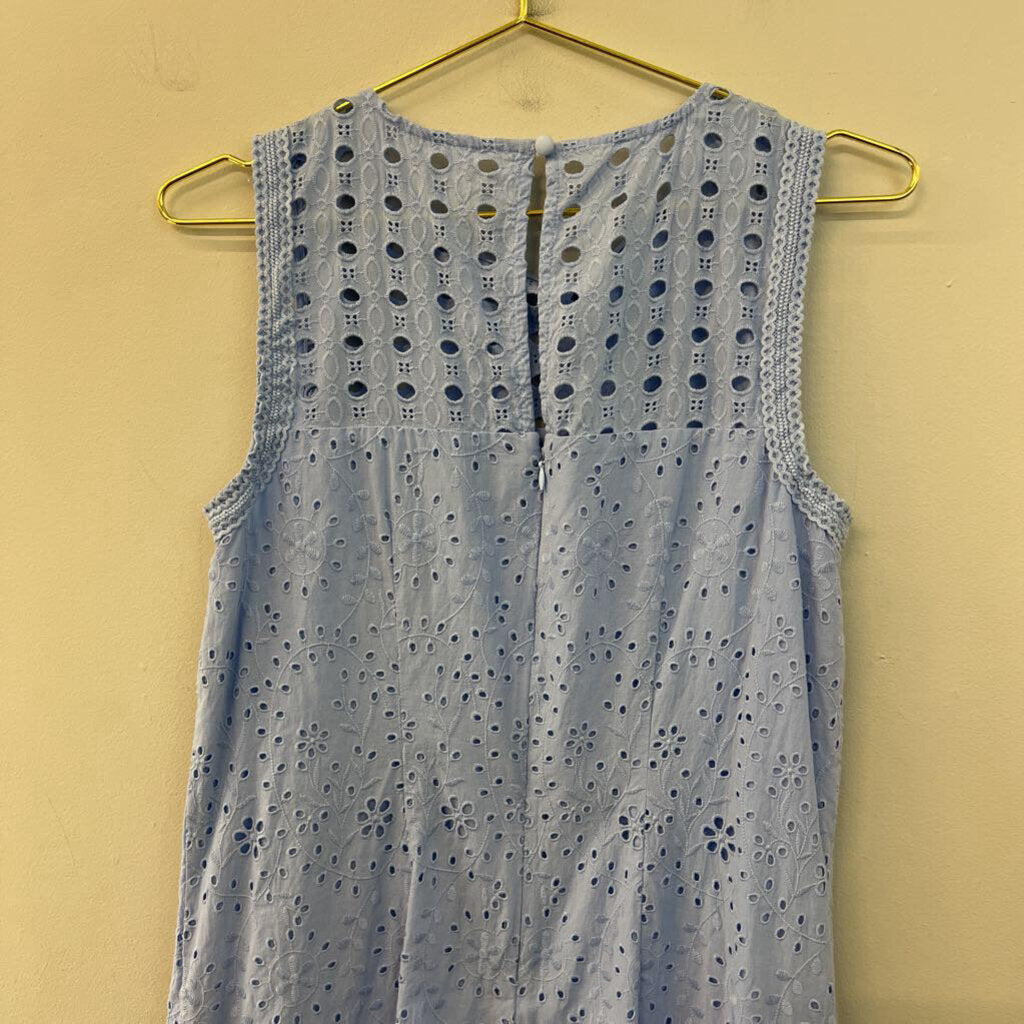 Loft Blue Embroidered Eyelet Lace Tank Dress 6