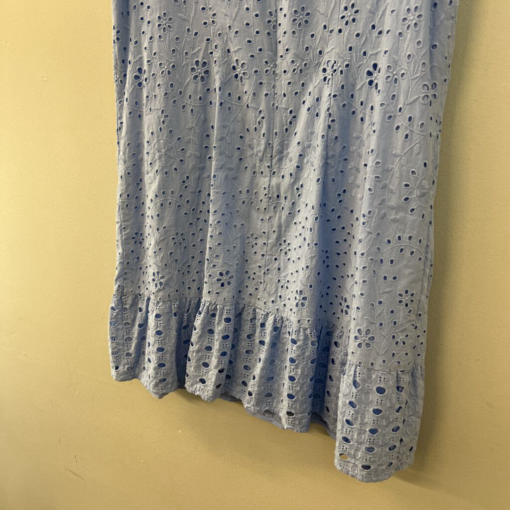 Loft Blue Embroidered Eyelet Lace Tank Dress 6