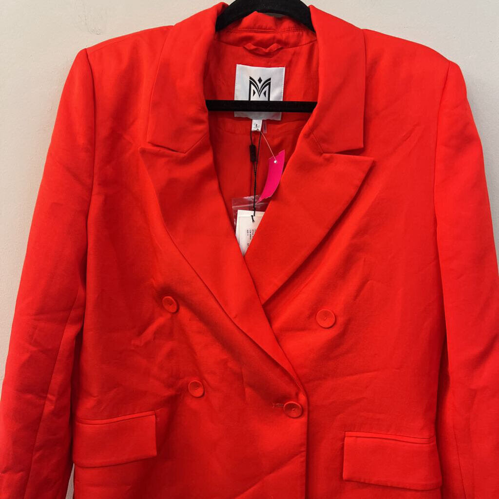 Milly Red Double Breasted Blazer Jacket 8