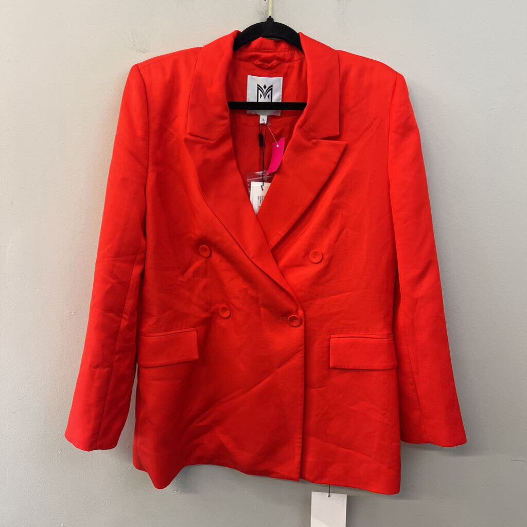 Milly Red Double Breasted Blazer Jacket 8