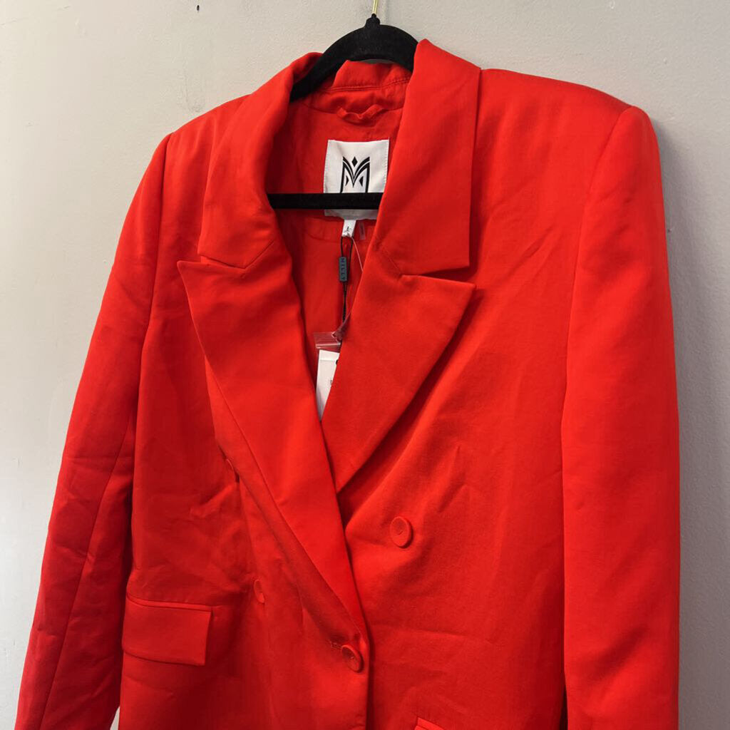Milly Red Double Breasted Blazer Jacket 8