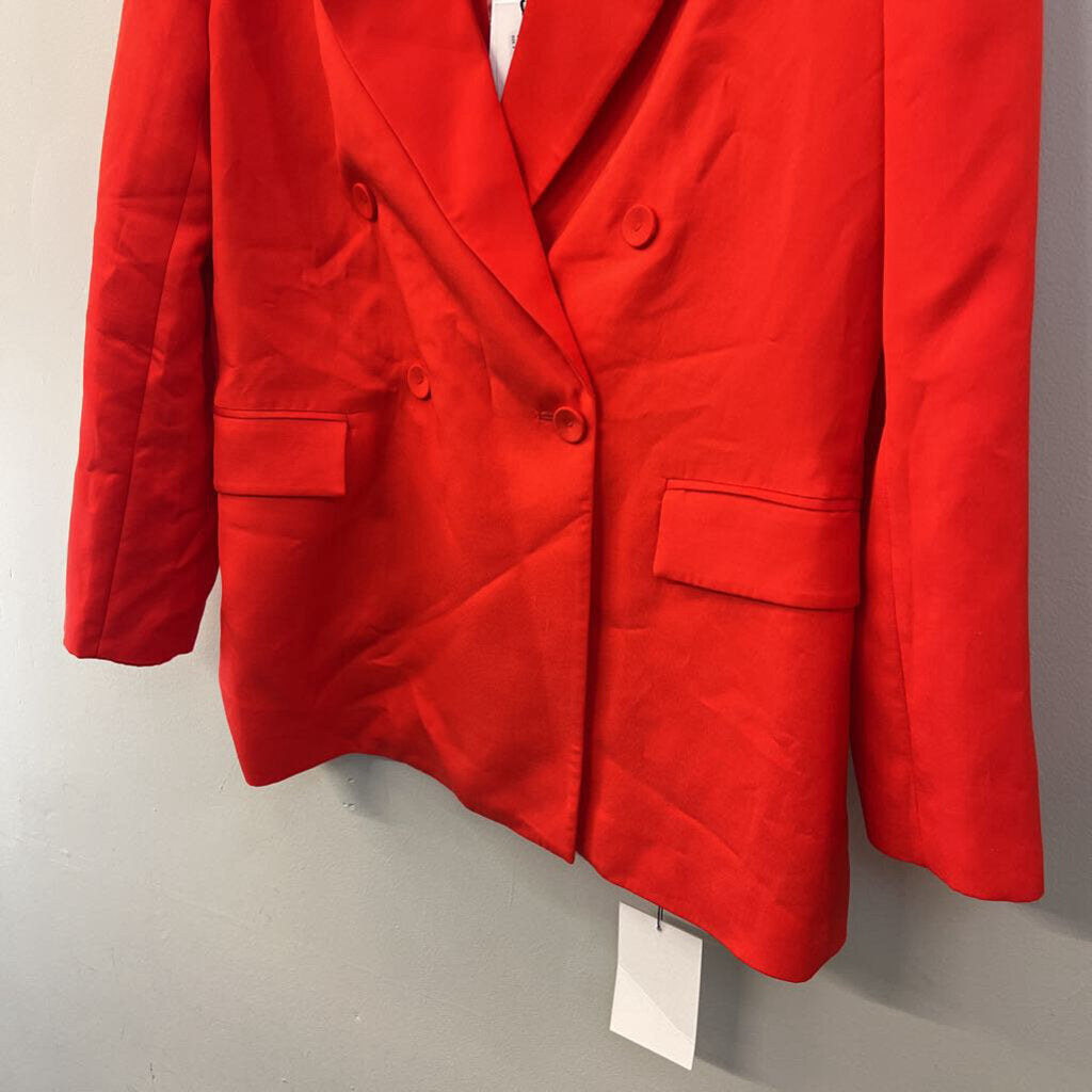Milly Red Double Breasted Blazer Jacket 8