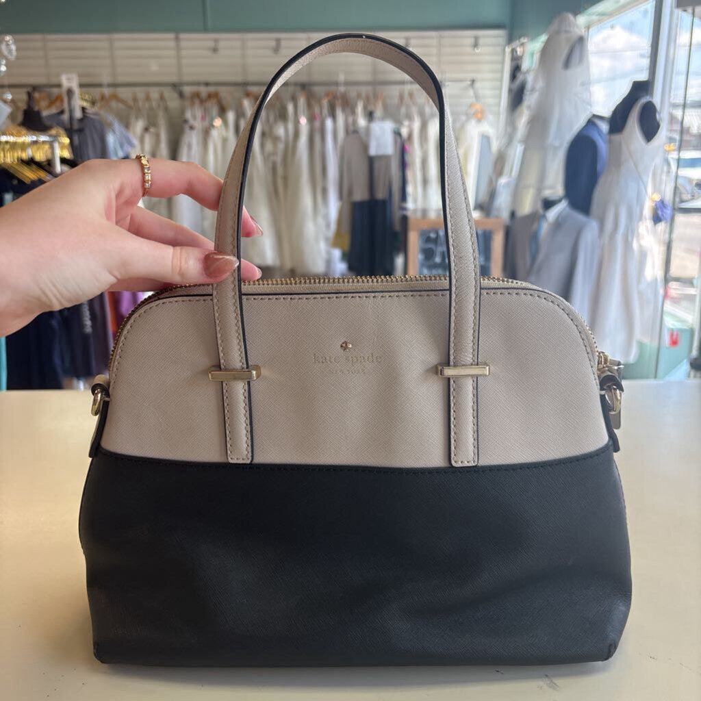 Kate Spade Beige/ Black Leather Color Block Purse