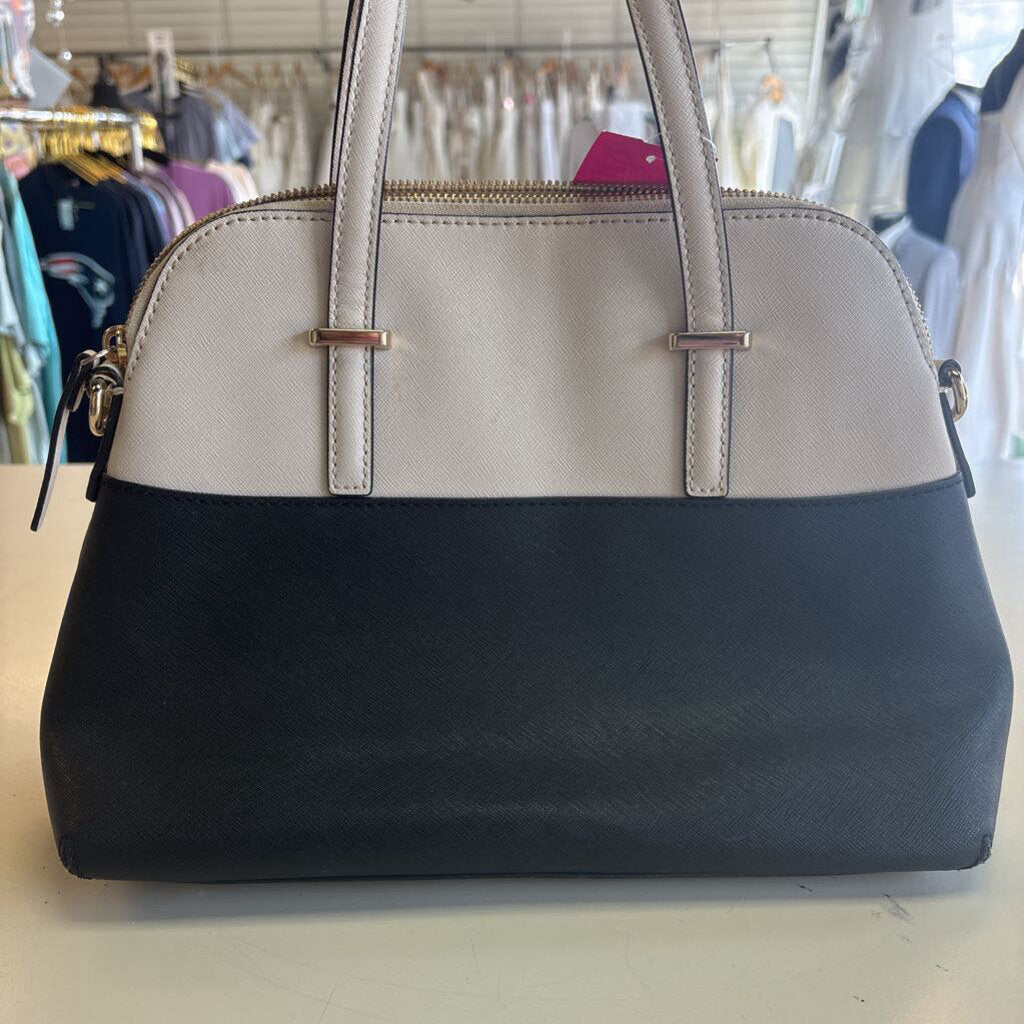 Kate Spade Beige/ Black Leather Color Block Purse