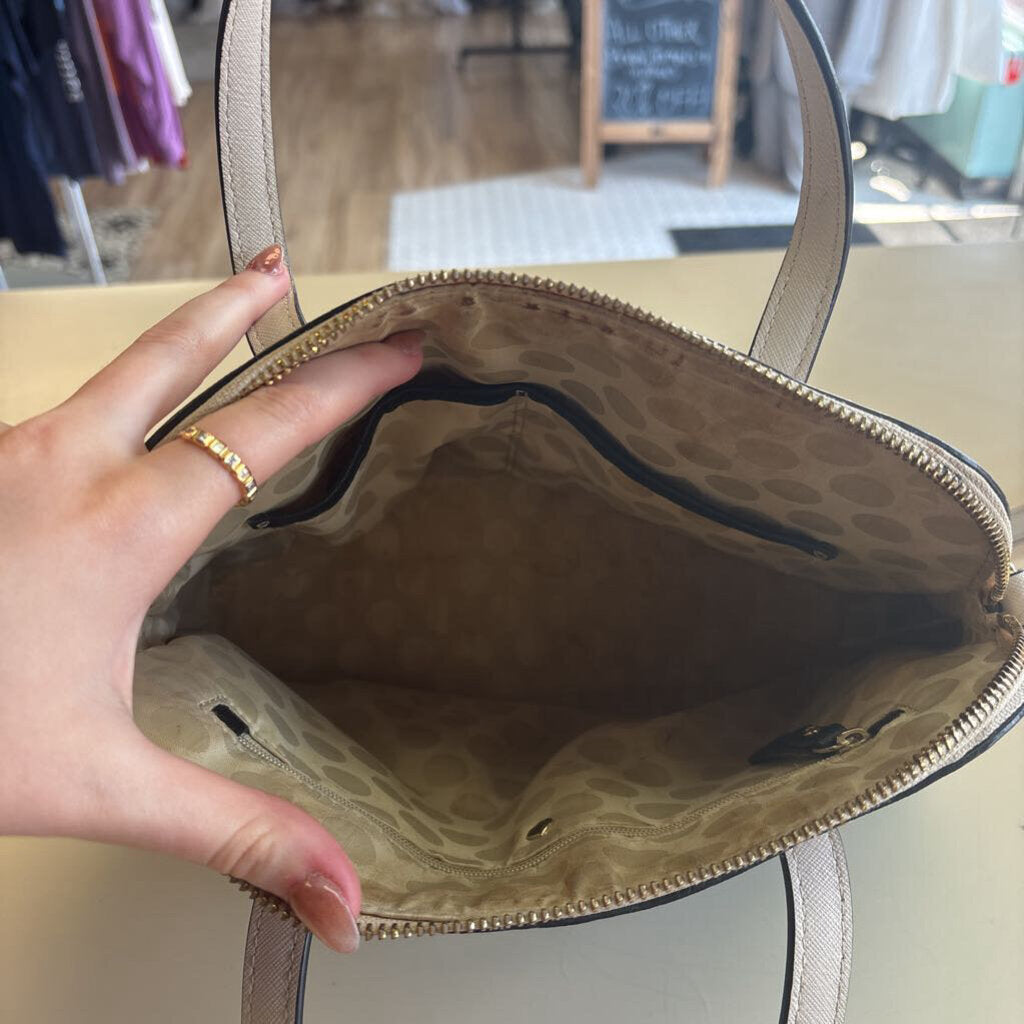 Kate Spade Beige/ Black Leather Color Block Purse