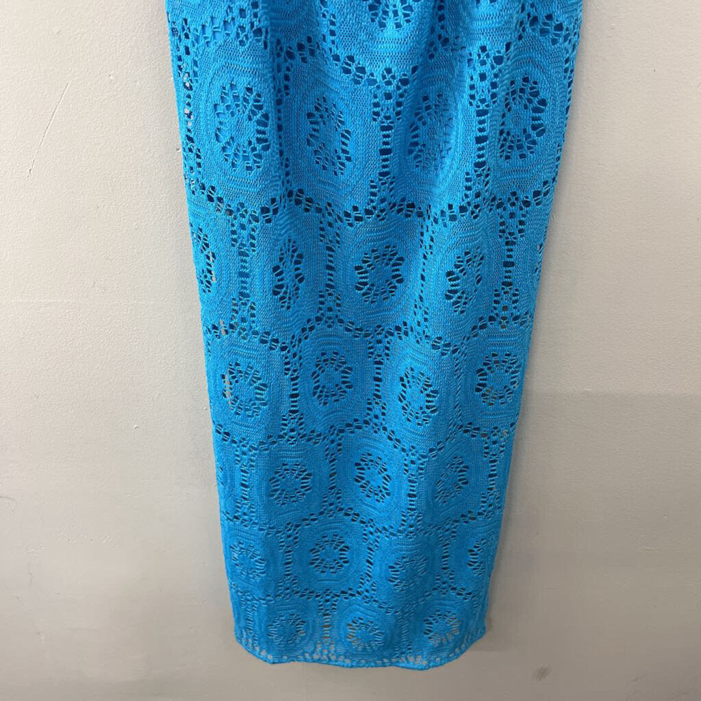 Lilly Pulitzer Blue Lace Strapless Maxi Dress Extra Small