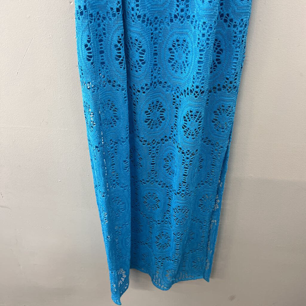 Lilly Pulitzer Blue Lace Strapless Maxi Dress Extra Small
