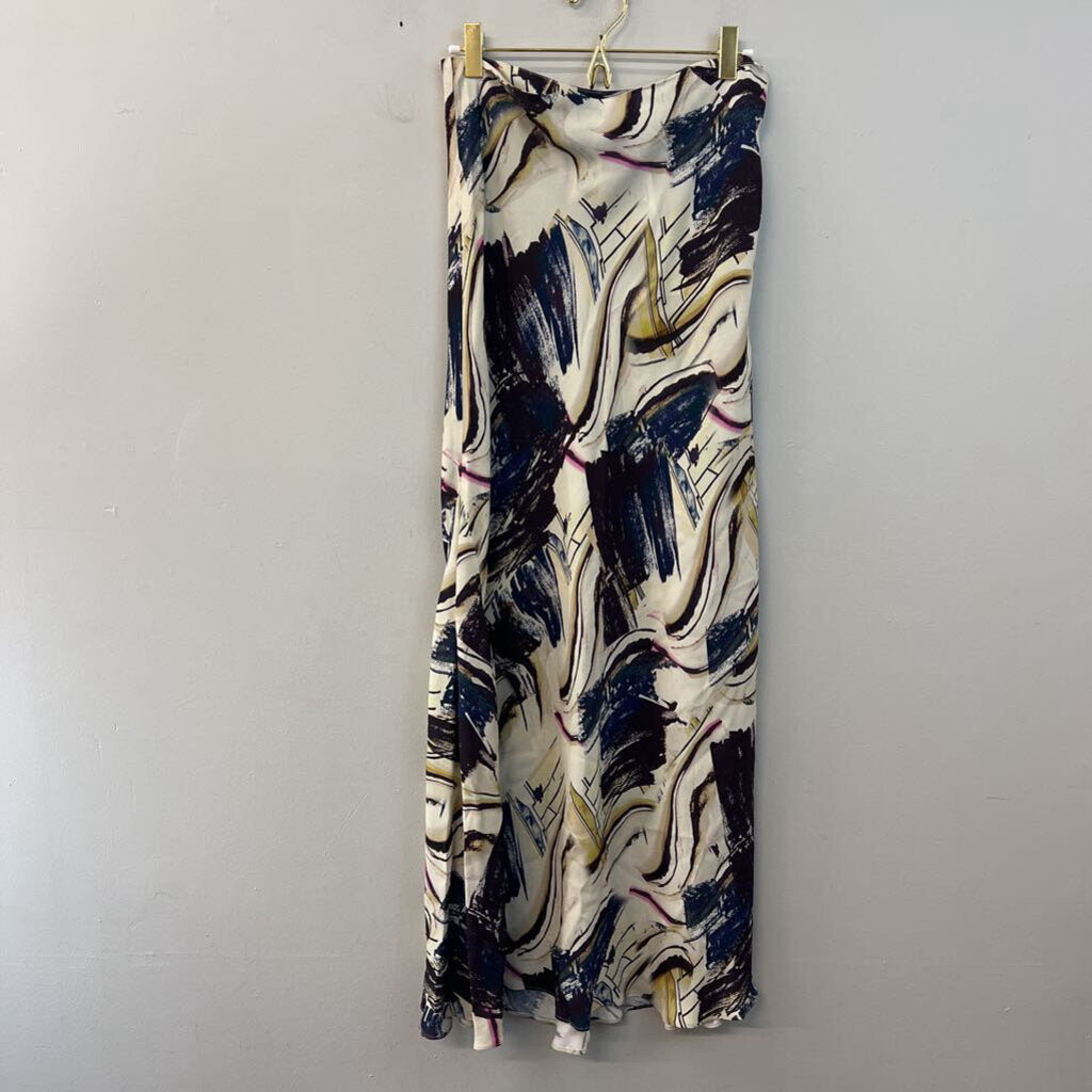 Zara Cream/ Multi Abstract Print Maxi Skirt Small