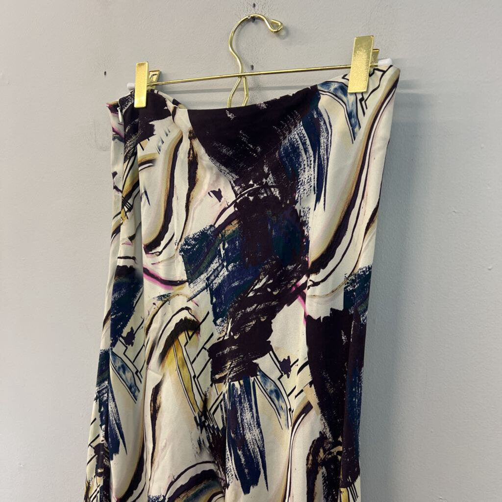 Zara Cream/ Multi Abstract Print Maxi Skirt Small
