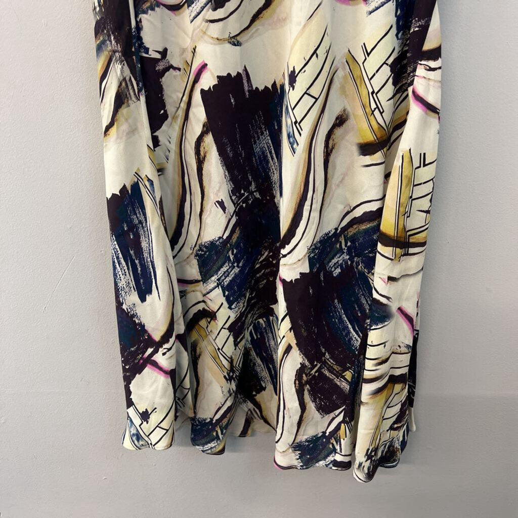 Zara Cream/ Multi Abstract Print Maxi Skirt Small