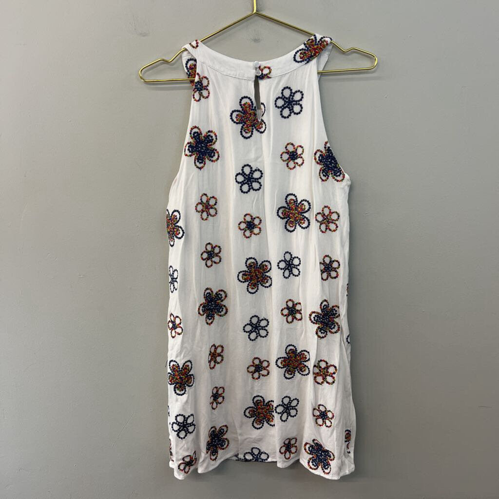 Papillon White/ Multi Embroidered Flower Dress Medium