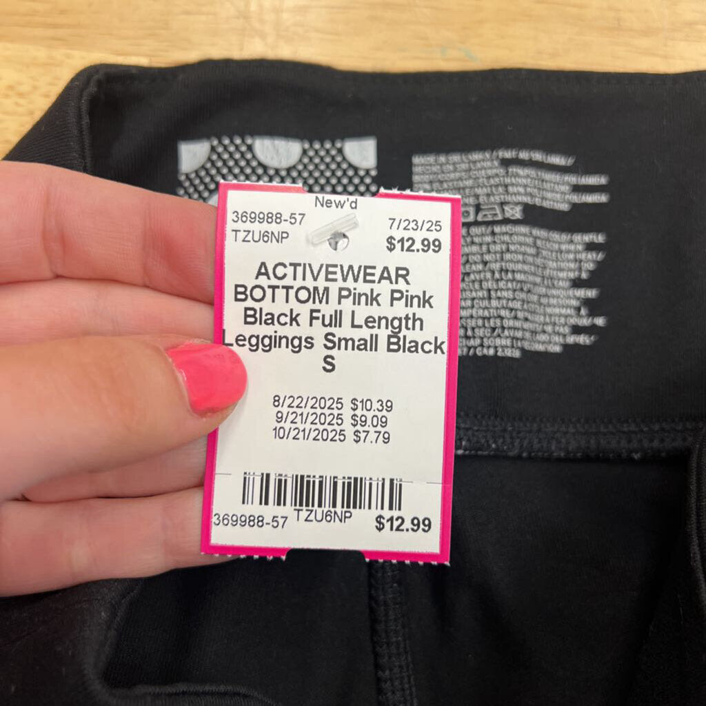 Pink Black Full Length Leggings Small