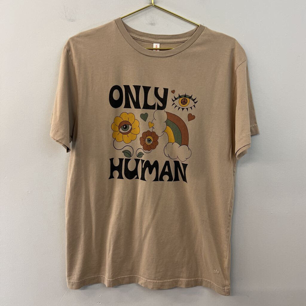 Known Supply Brown/ Multi Only Human Short Sleeve Graphic Tee Large