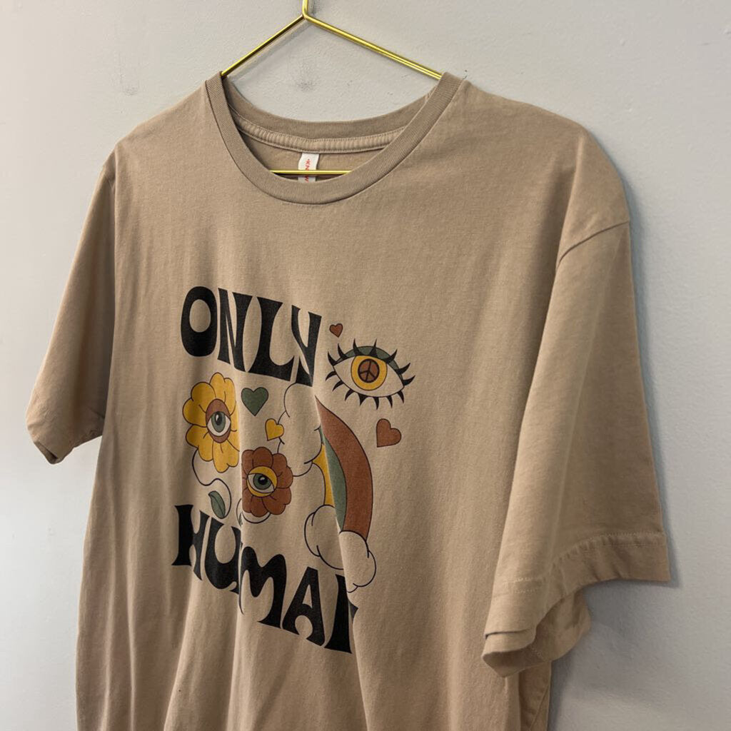 Known Supply Brown/ Multi Only Human Short Sleeve Graphic Tee Large